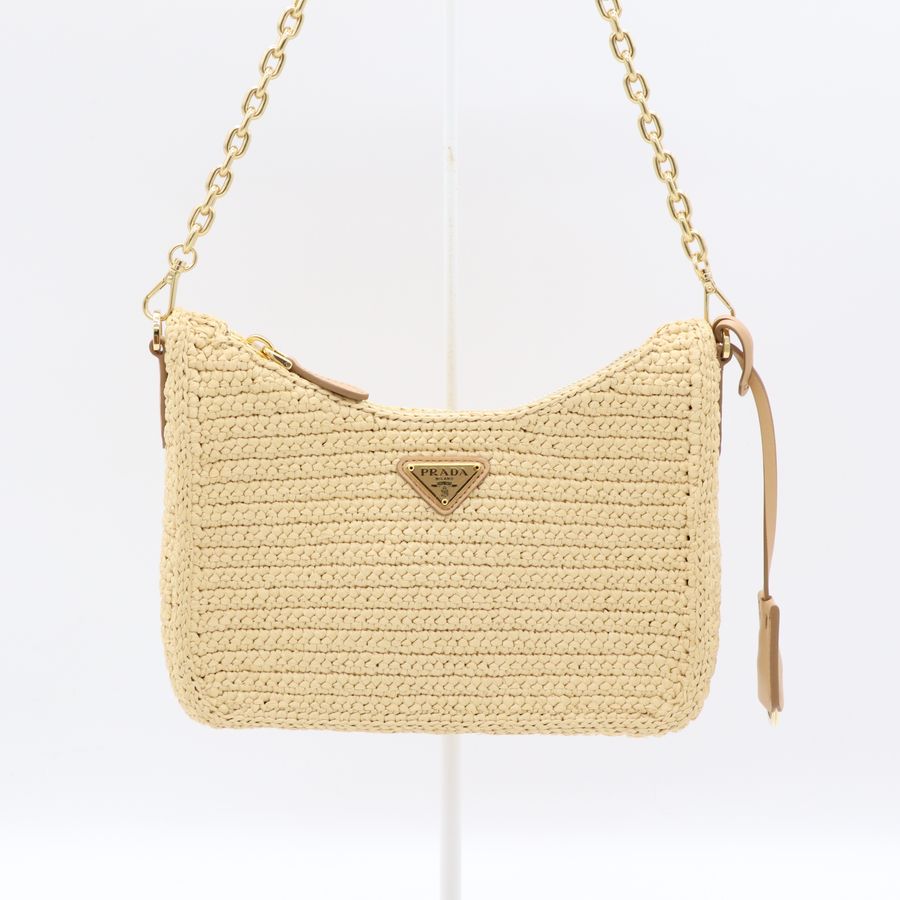 Prada 普拉達 Re-edition 三合一 Hobo 草編 單肩包 斜挎包-1