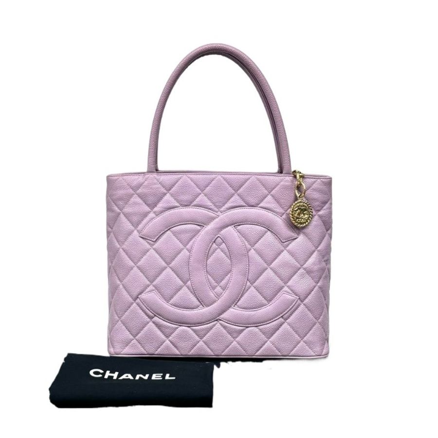 Chanel香奈兒魚子醬粉金希爾頓托特包-14
