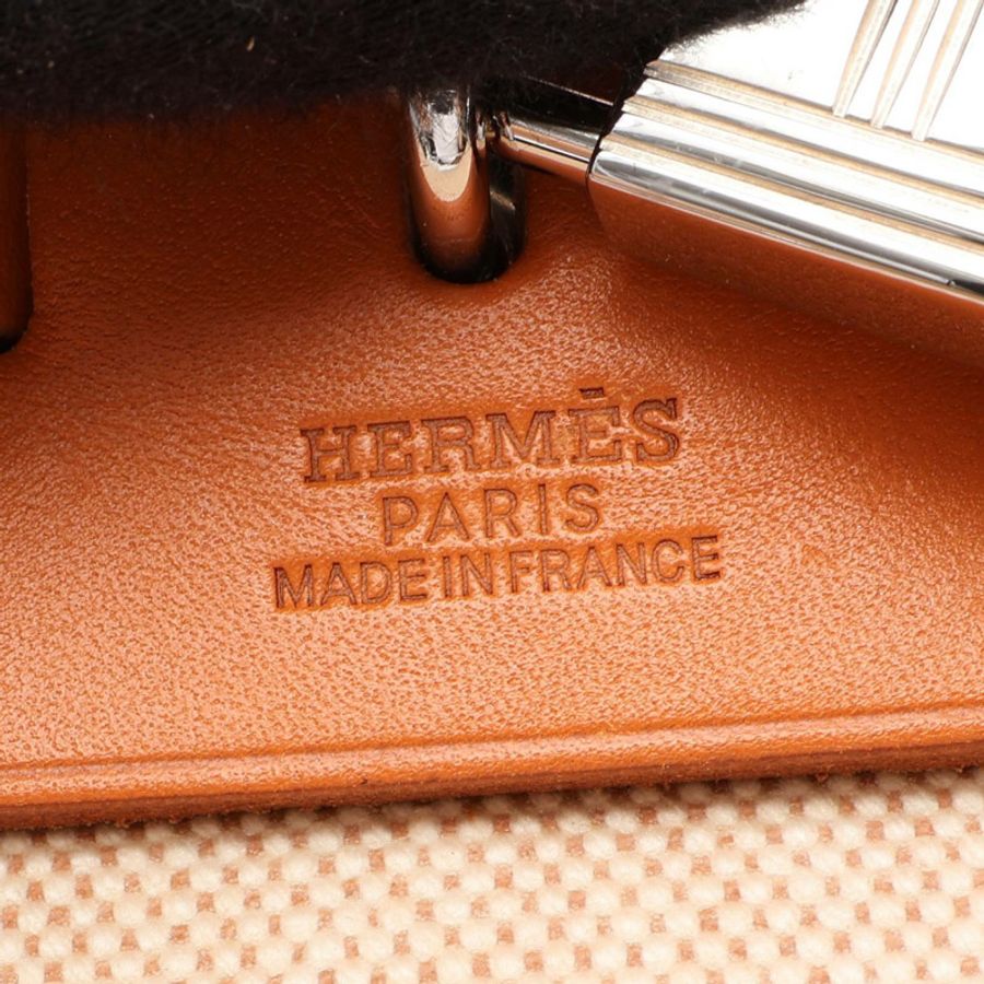 HERMES Ailebag PM 米色 自然色 2WAY 手提包 Vache 皮革 Hunter Vache 皮革 Hunter / Toile H 米色 棕色 二手-3