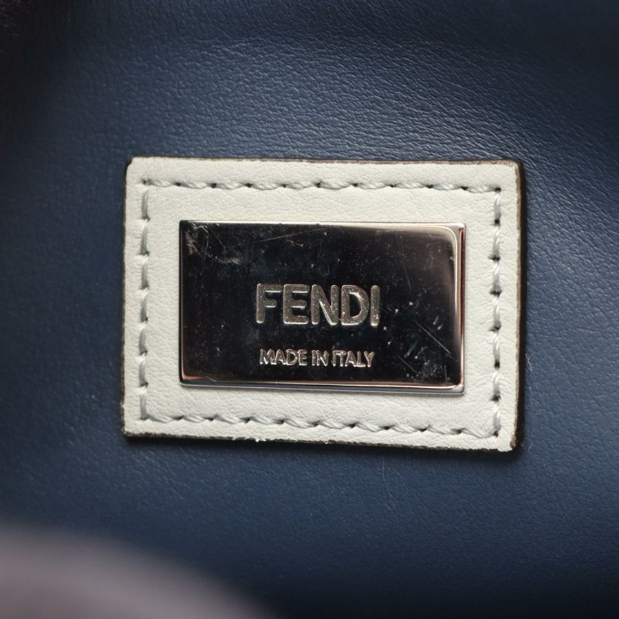 FENDI ETITE 2JOURS 斜挎肩包 8BH258 皮革 灰色 海軍藍 二手-3