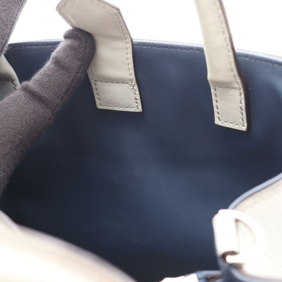 FENDI ETITE 2JOURS 斜挎肩包 8BH258 皮革 灰色 海軍藍 二手-5