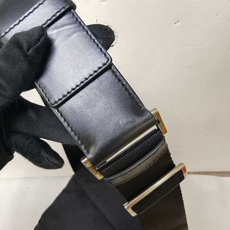 ㊣✨PRADA✨普拉達 黑色 帆布 三角標 口袋 腰包 胸包 肩背包 /二手包/二手精品/保證正品🌳二手樹屋🌳-35