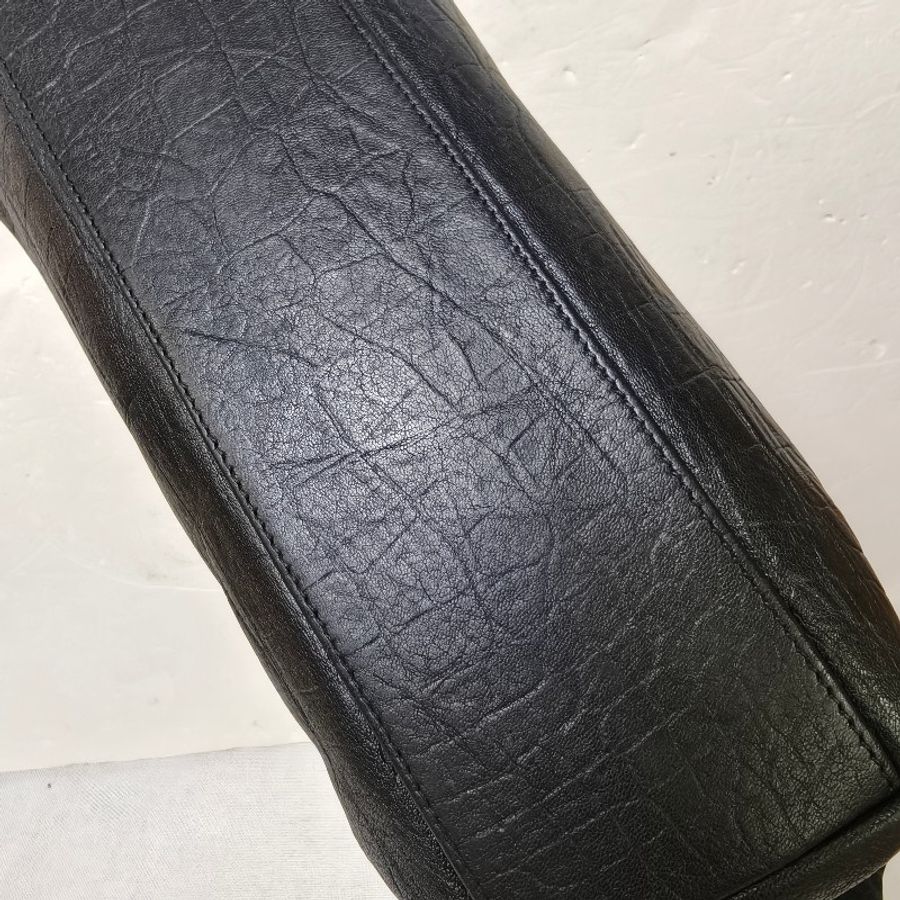 ㊣✨YSL✨SAINT LAURENT 聖羅蘭 West Hollywood 黑色 牛皮 鱷魚壓紋 仿舊銀 鏈條 肩背包 斜背包/二手精品/二手包🌳二手樹屋🌳-11