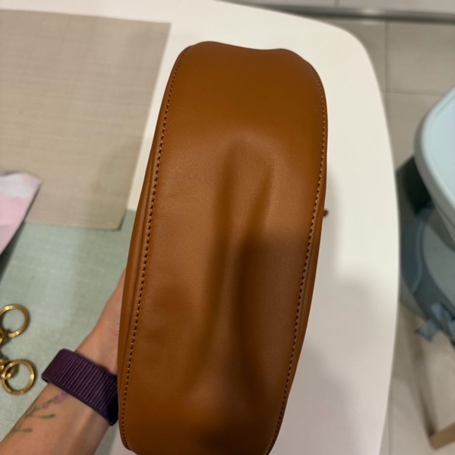 Longchamp Le Pliage Xtra 半月包採用腰果棕色皮革-7