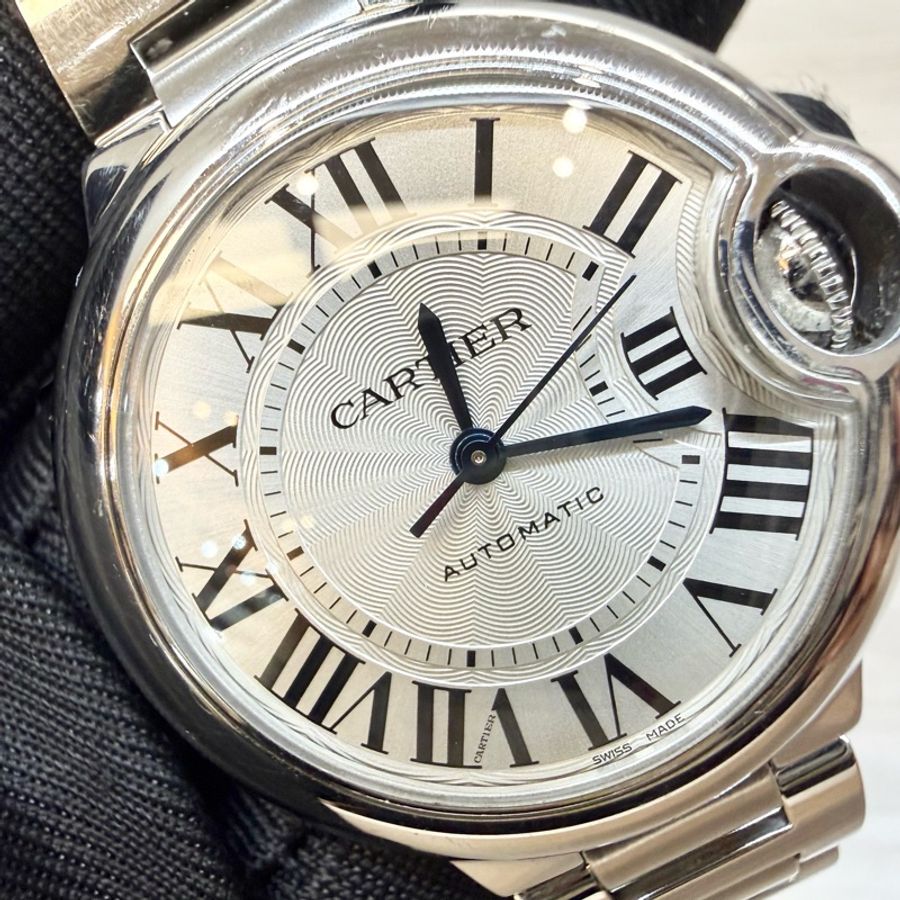 Cartier 質感女必備✨ballon bleu白錶盤藍氣球機械腕錶33mm/W6920071-7