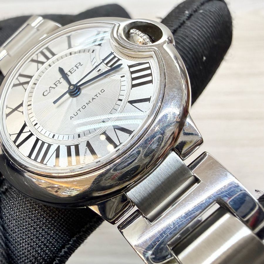 Cartier 質感女必備✨ballon bleu白錶盤藍氣球機械腕錶33mm/W6920071-10