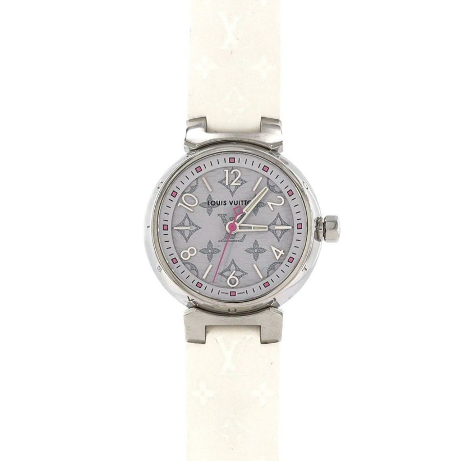 路易威登 Tambour Monogram QA115 SS 石英腕錶-0
