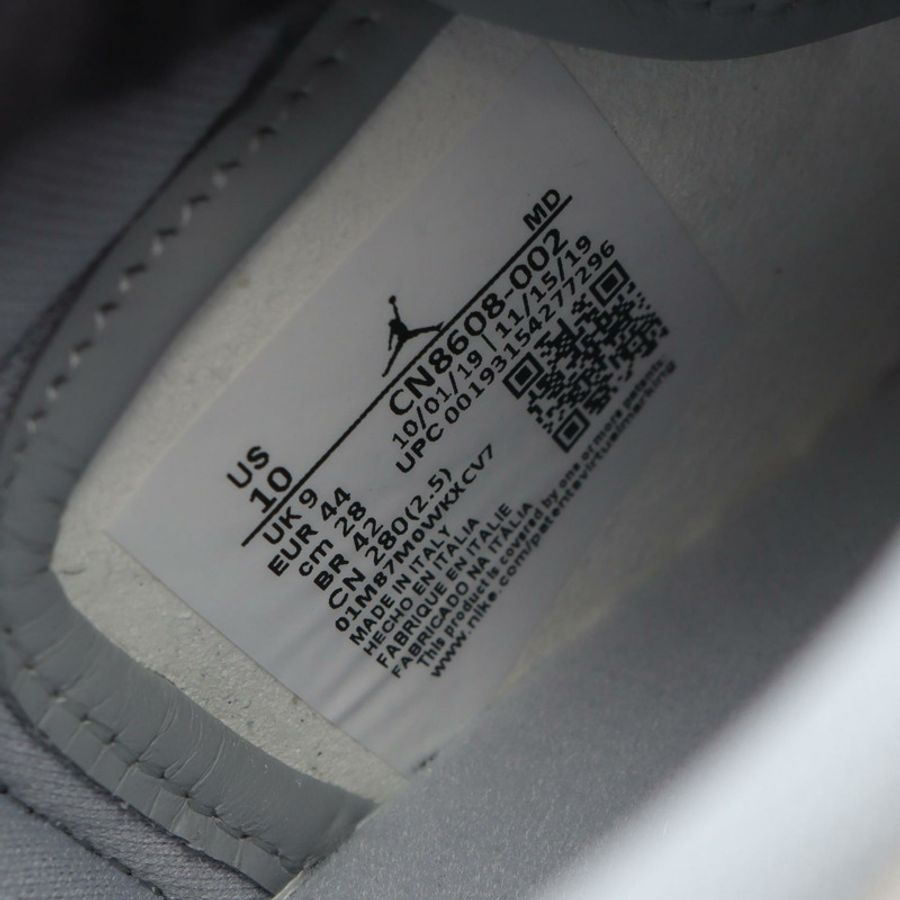 Christian Dior 聯名款 Nike Air Jordan 1 Low 運動鞋 #10 美國尺寸 皮革帆布 白色-5