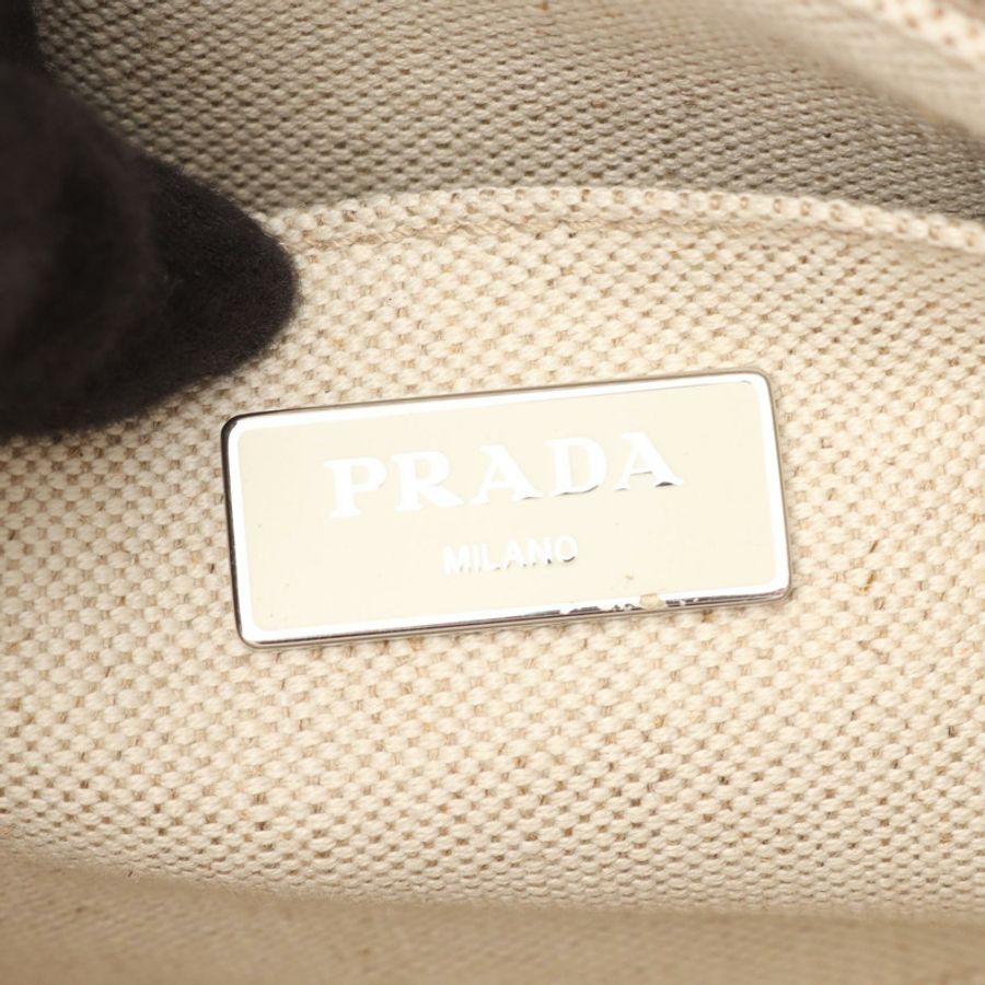 PRADA CANAPA 2WAY 斜背肩背包 1BG439 帆布 米色 二手 女款-3