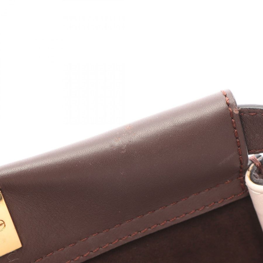 FENDI Peekaboo 常規款手提包 8BN290 皮革 棕色 二手 女士-4