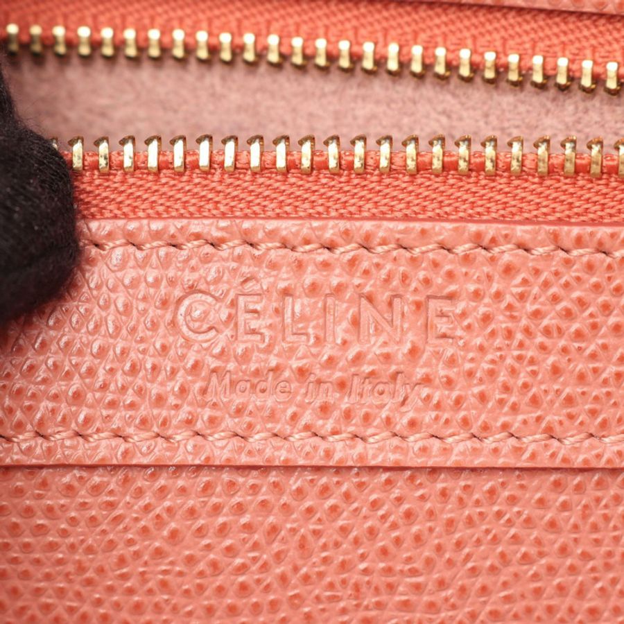CELINE Vertical 小號 Cabas 2WAY 手提包 189813 皮革 粉紅色 綠色 二手 女士-3