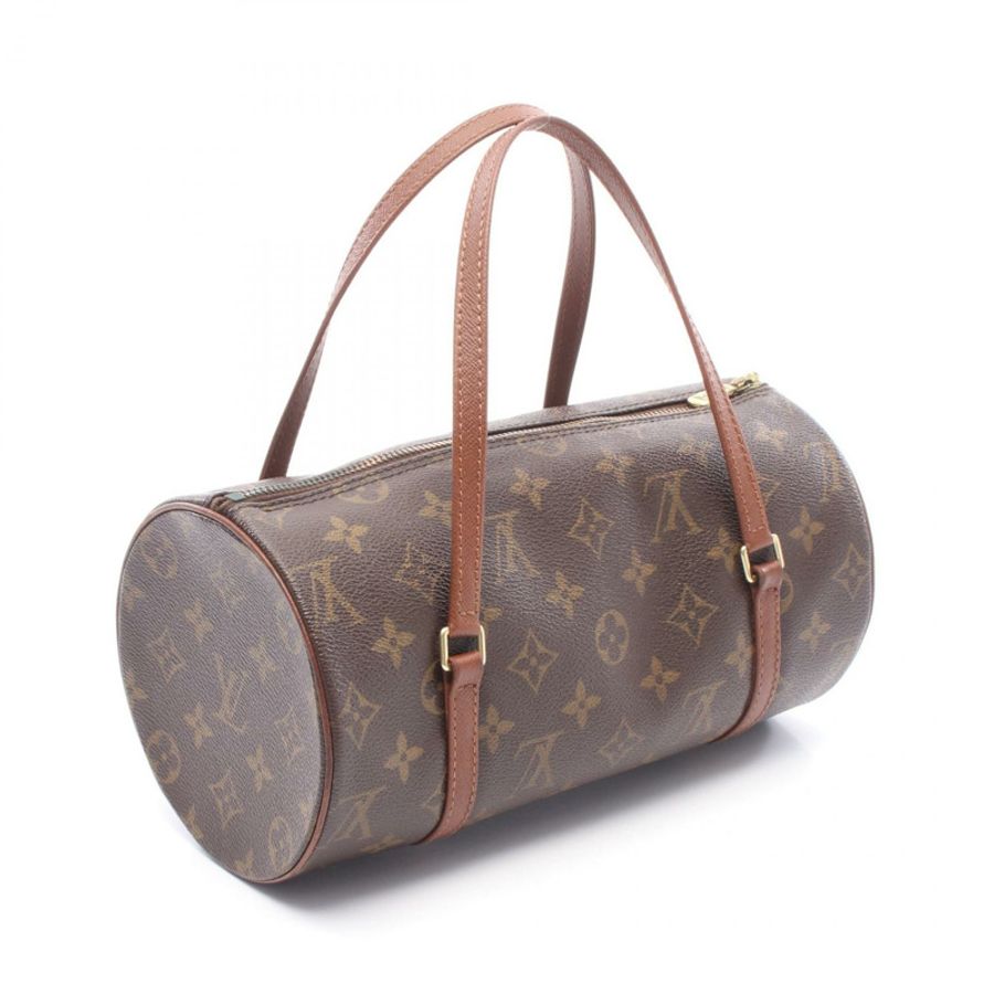 路易威登 Papillon 26 Monogram 舊手提包 M51366 PVC塗層帆布皮革棕色二手女士-1