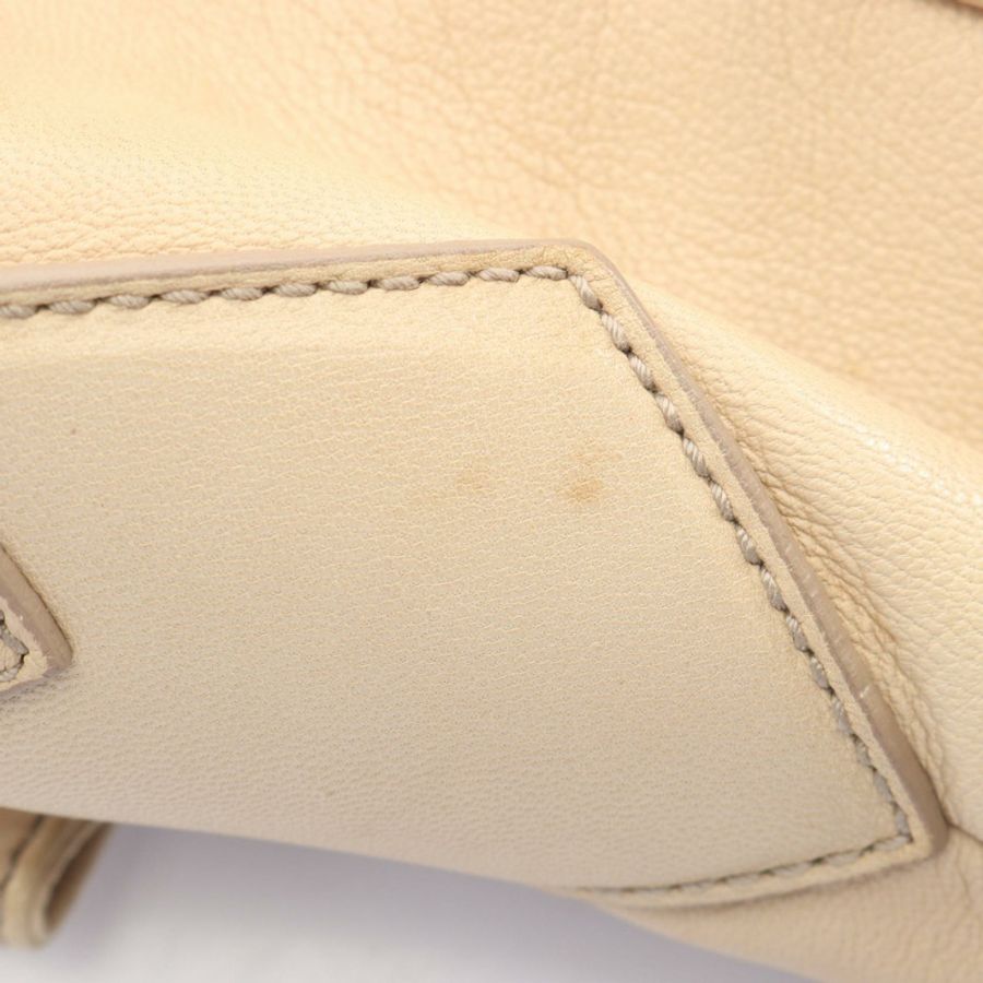 Yves Saint Laurent rive gauche Sac Bow Ribbon Shoulder Bag leather Beige Used Women-4