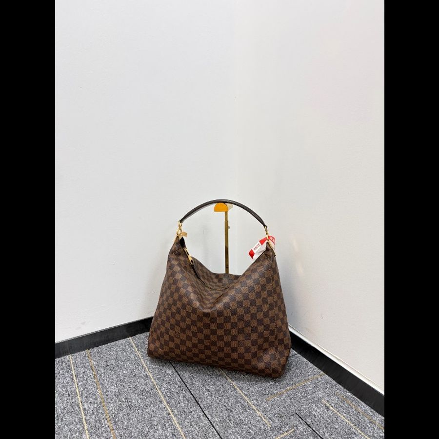 LV portobello hobo棋盤格腋下包 棕棋盤 金扣-0