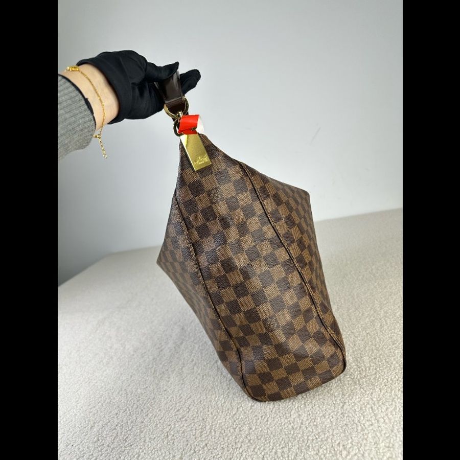 LV portobello hobo棋盤格腋下包 棕棋盤 金扣-3