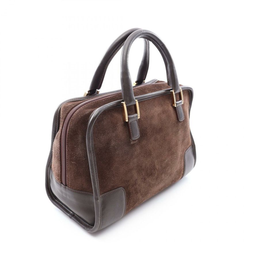 LOEWE Americana 28 手袋 棕色麂皮 二手 女士-1
