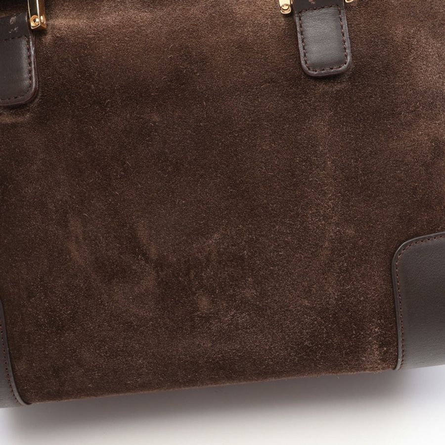 LOEWE Americana 28 手袋 棕色麂皮 二手 女士-10