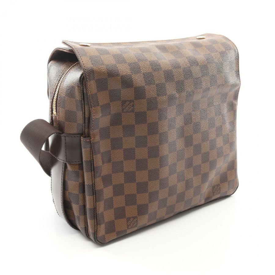 路易威登 Naviglio Damier Ebene 單肩包 N45255 PVC塗層帆布皮革 棕色 二手 男女通用-1
