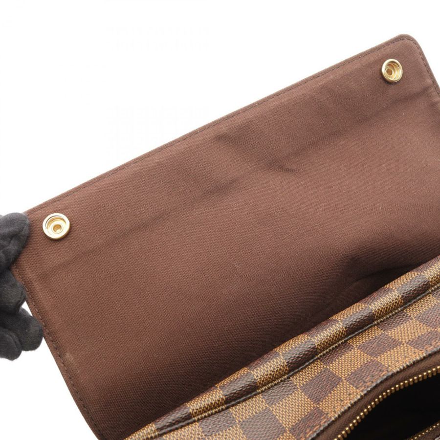 路易威登 Naviglio Damier Ebene 單肩包 N45255 PVC塗層帆布皮革 棕色 二手 男女通用-5