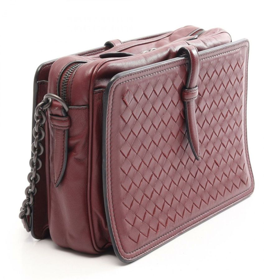 BOTTEGA VENETA Intrecciato 羊皮肩包 波爾多紅 二手-1