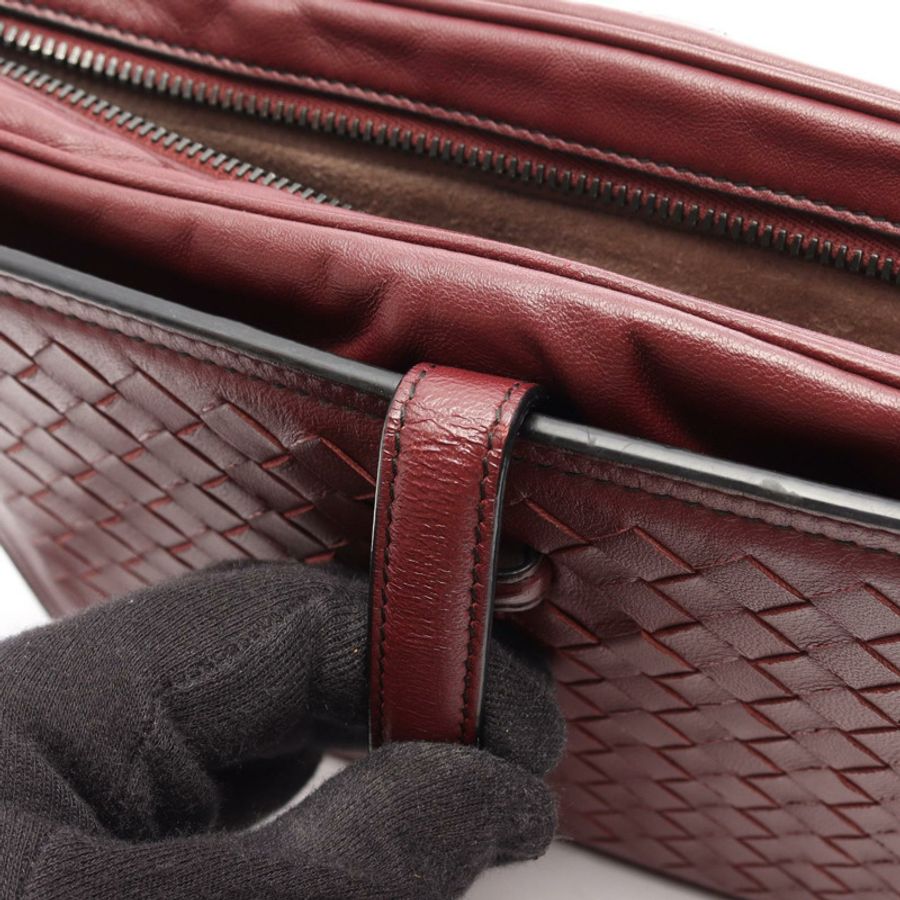 BOTTEGA VENETA Intrecciato 羊皮肩包 波爾多紅 二手-8