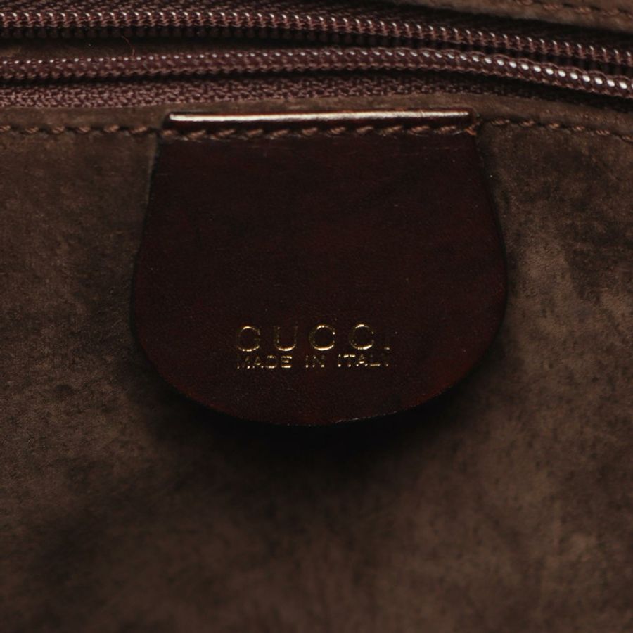 GUCCI 竹編單背包,棕色皮革,二手,女士 GG-3