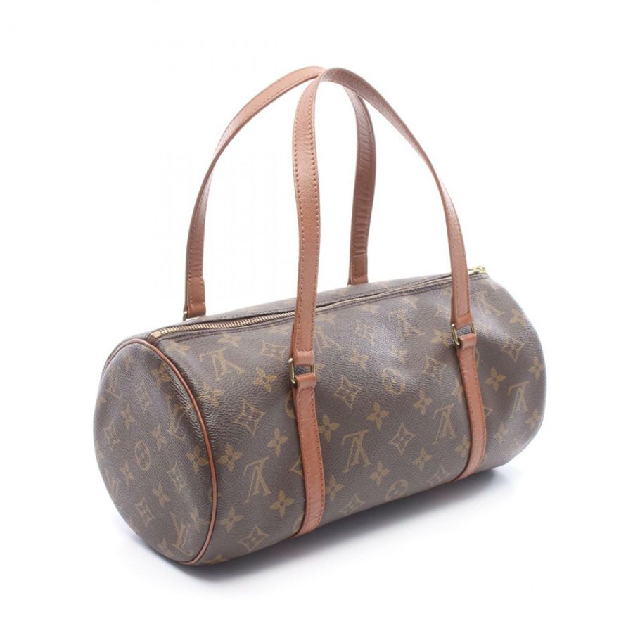 路易威登 Papillon 30 Monogram 舊手提包 M51365 PVC塗層帆布皮革棕色二手女士-1