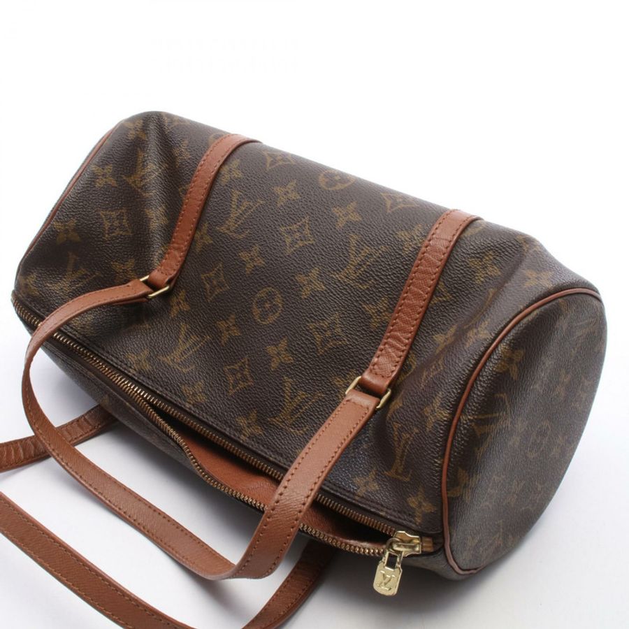 路易威登 Papillon 30 Monogram 舊手提包 M51365 PVC塗層帆布皮革棕色二手女士-8