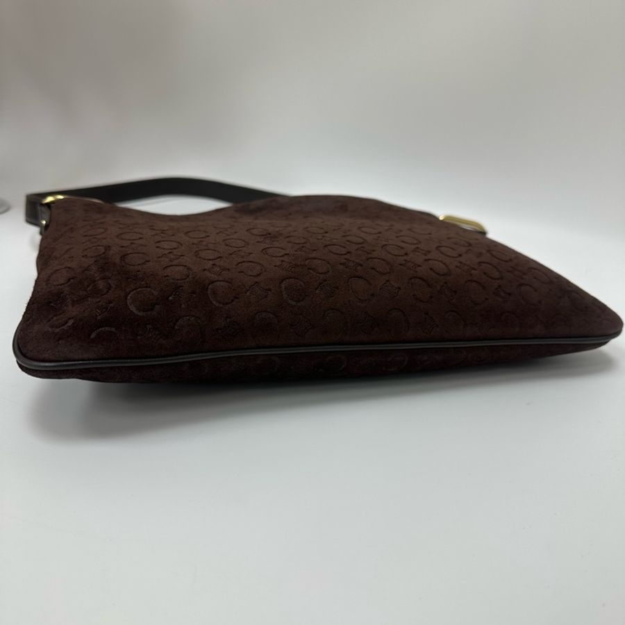 【赫蒂國際精品】 Celine 褐色絨面皮 單肩包 vintage-7