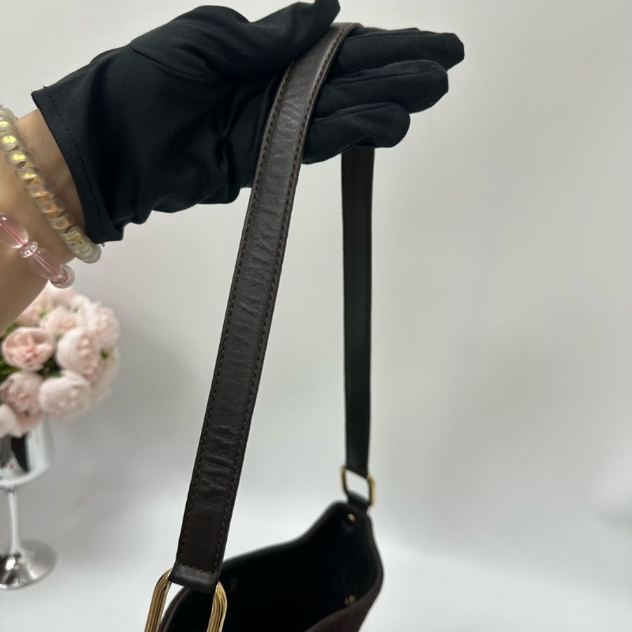 【赫蒂國際精品】 Celine 褐色絨面皮 單肩包 vintage-11