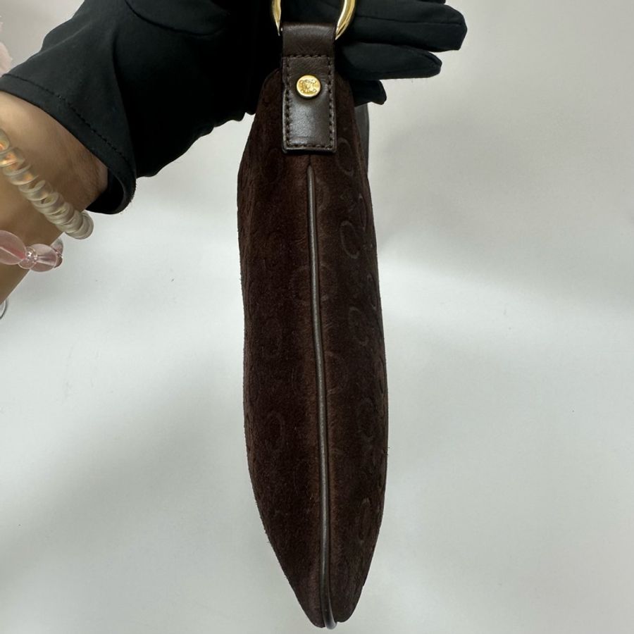 【赫蒂國際精品】 Celine 褐色絨面皮 單肩包 vintage-14