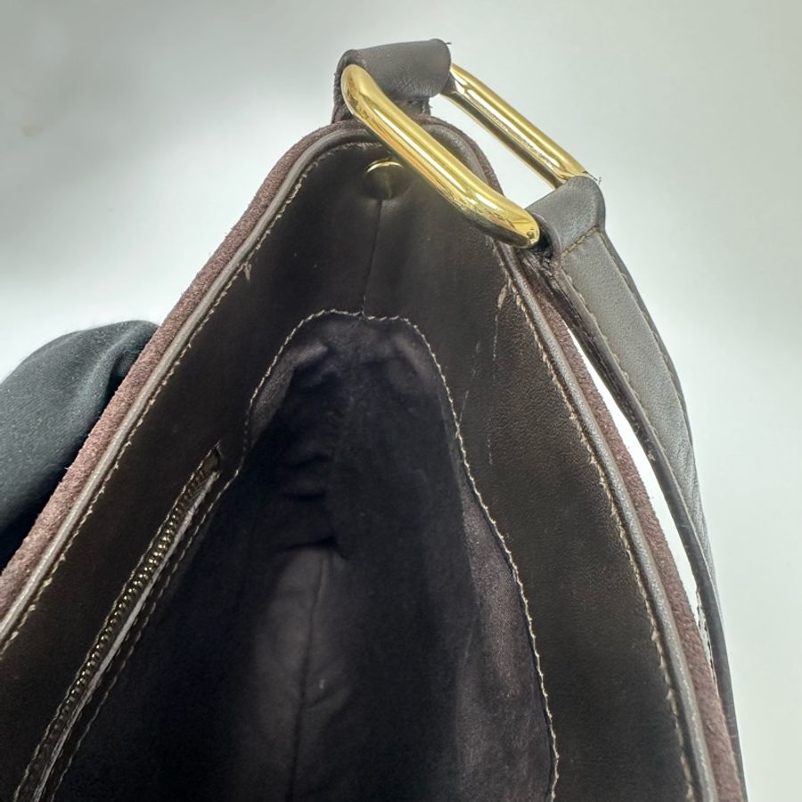 【赫蒂國際精品】 Celine 褐色絨面皮 單肩包 vintage-16