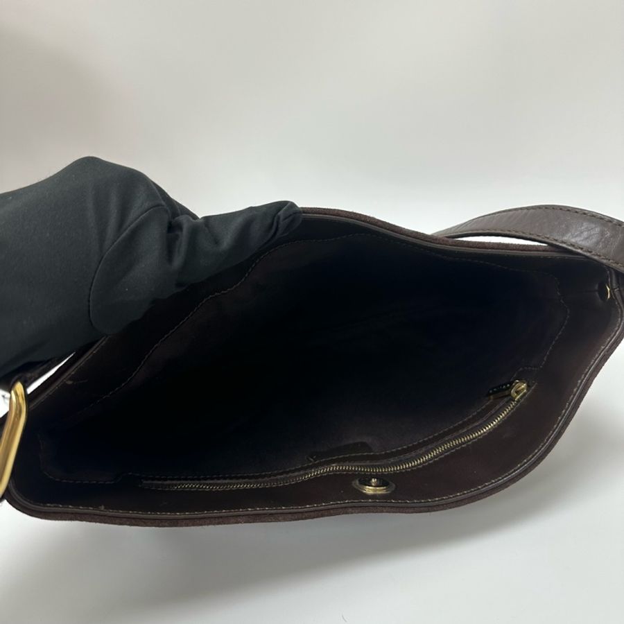 【赫蒂國際精品】 Celine 褐色絨面皮 單肩包 vintage-17