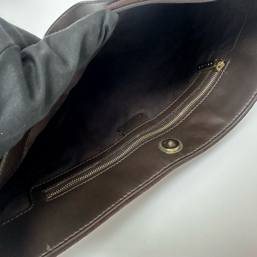 【赫蒂國際精品】 Celine 褐色絨面皮 單肩包 vintage-18