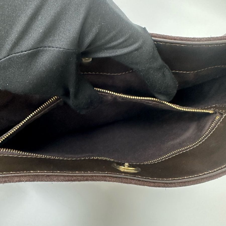 【赫蒂國際精品】 Celine 褐色絨面皮 單肩包 vintage-24