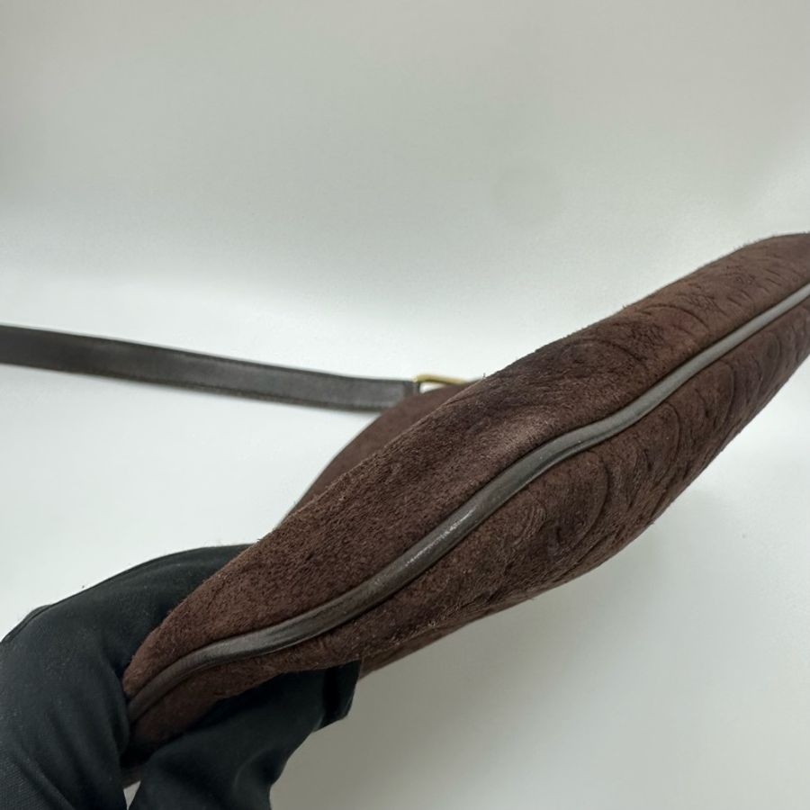 【赫蒂國際精品】 Celine 褐色絨面皮 單肩包 vintage-25