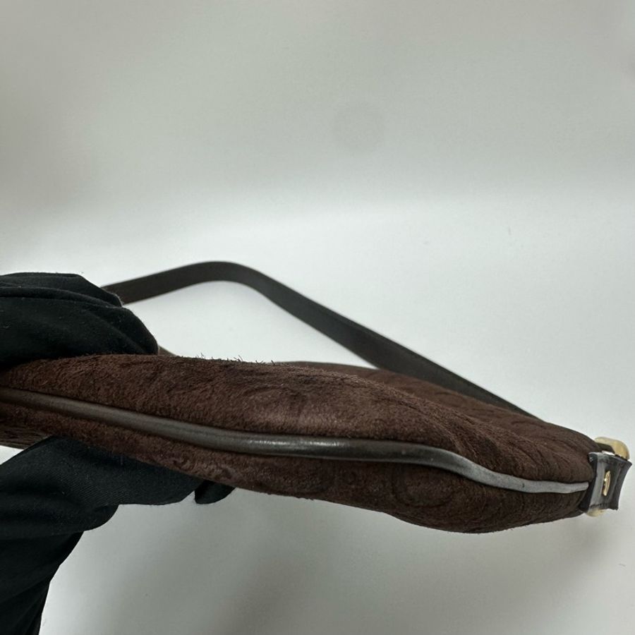 【赫蒂國際精品】 Celine 褐色絨面皮 單肩包 vintage-26
