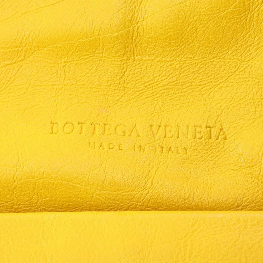 BOTTEGA VENETA 流蘇編織肩包手提包 皮革 黃色 米色 二手-5