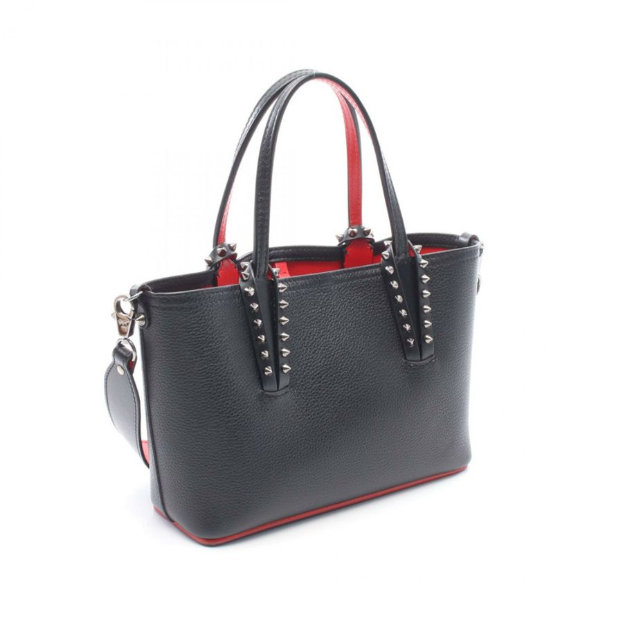 Christian Louboutin CABATA MINI Spike Stud 2WAY 手袋 3255086B078 皮革 黑色 紅色 二手 女士-1