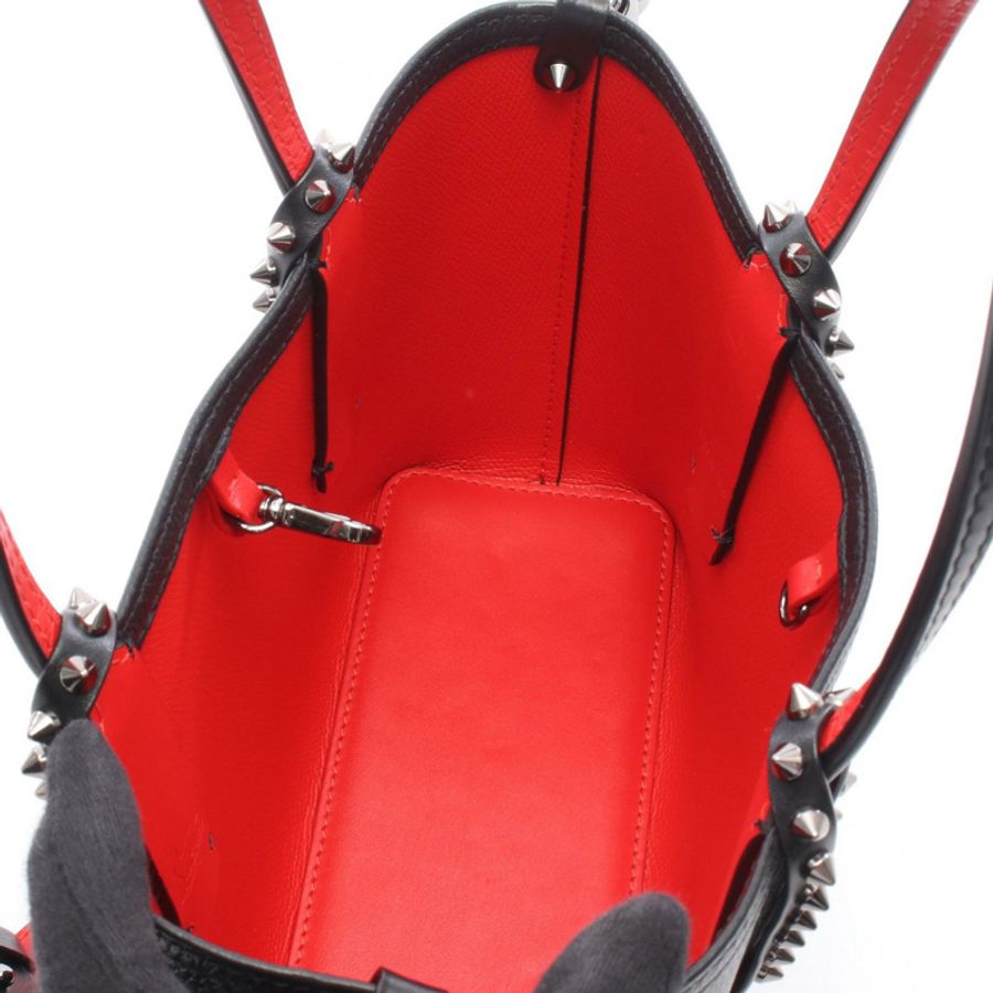 Christian Louboutin CABATA MINI Spike Stud 2WAY 手袋 3255086B078 皮革 黑色 紅色 二手 女士-2