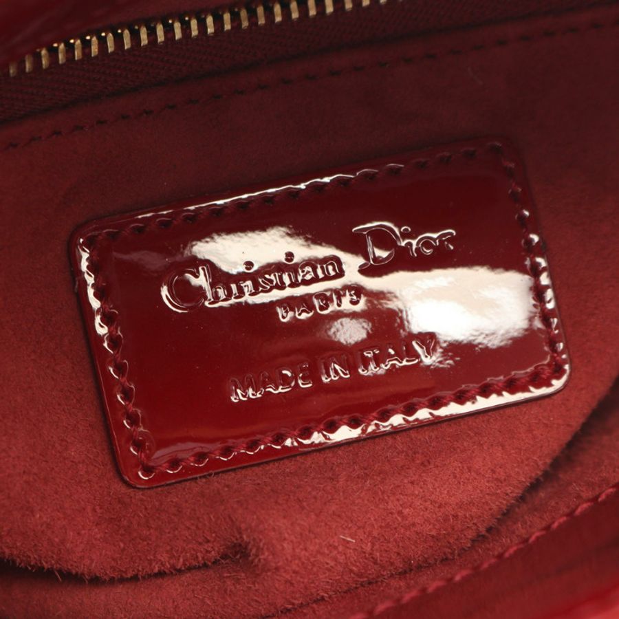 Christian Dior Lady Dior Mini Cannage 肩背斜背包,漆皮材質-3