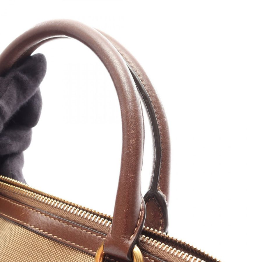 PRADA LOGO JACQUARD 肩挎斜背包 1BA111 帆布皮革 米棕色-8