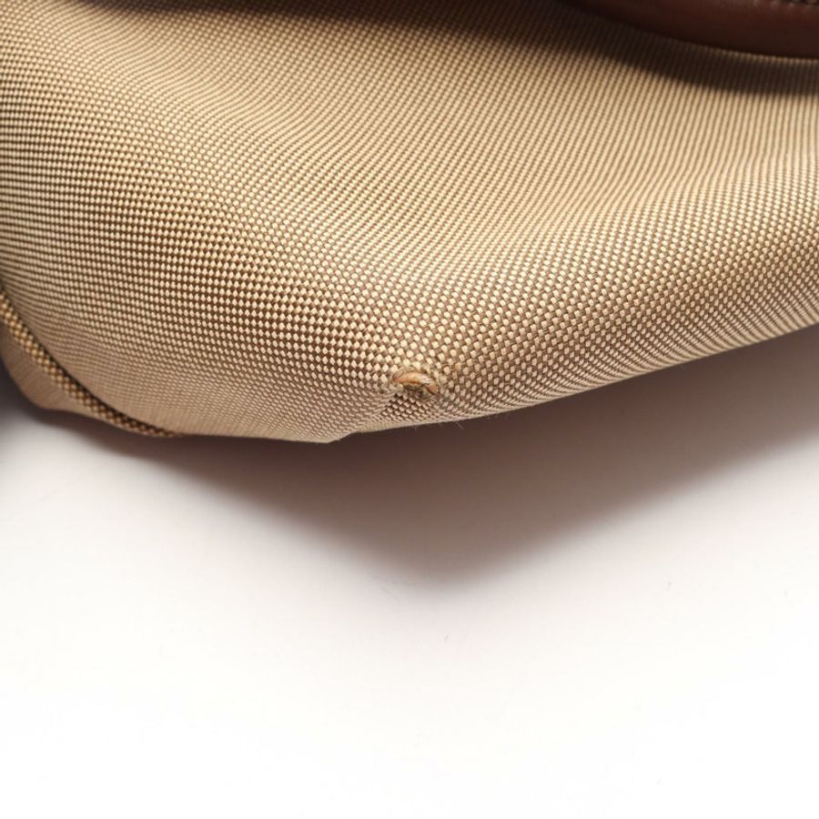 PRADA LOGO JACQUARD 肩挎斜背包 1BA111 帆布皮革 米棕色-15