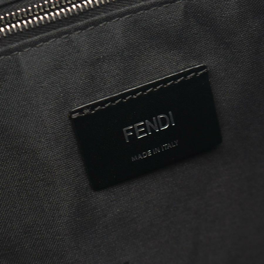 FENDI Zucca 肩斜背包 7VA470 PVC塗層帆布皮革 黑色 二手-3