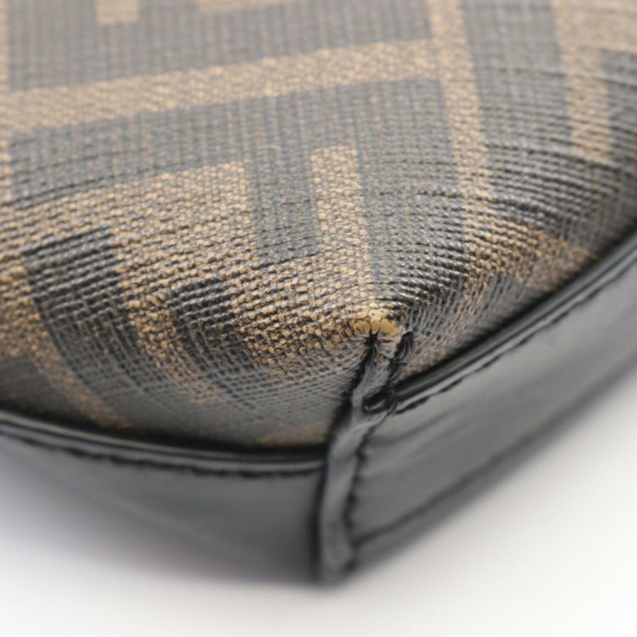 FENDI Zucca 肩斜背包 7VA470 PVC塗層帆布皮革 黑色 二手-9