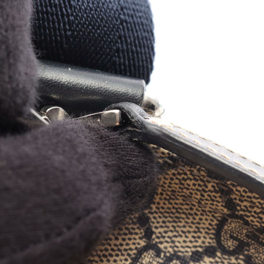 GUCCI GG Supreme 單肩斜背包 295257 PVC塗層帆布皮革 二手-9