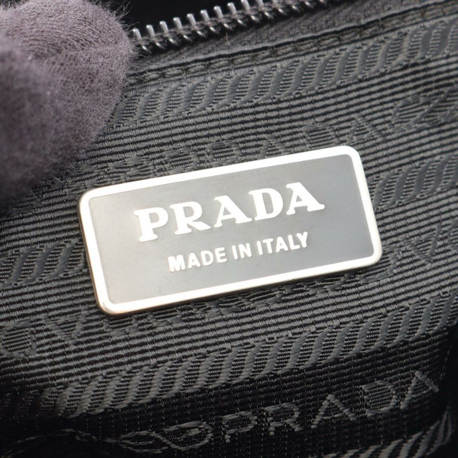 PRADA VELA 單肩斜背包 BT1738 尼龍皮革 黑色 二手 男女通用-3