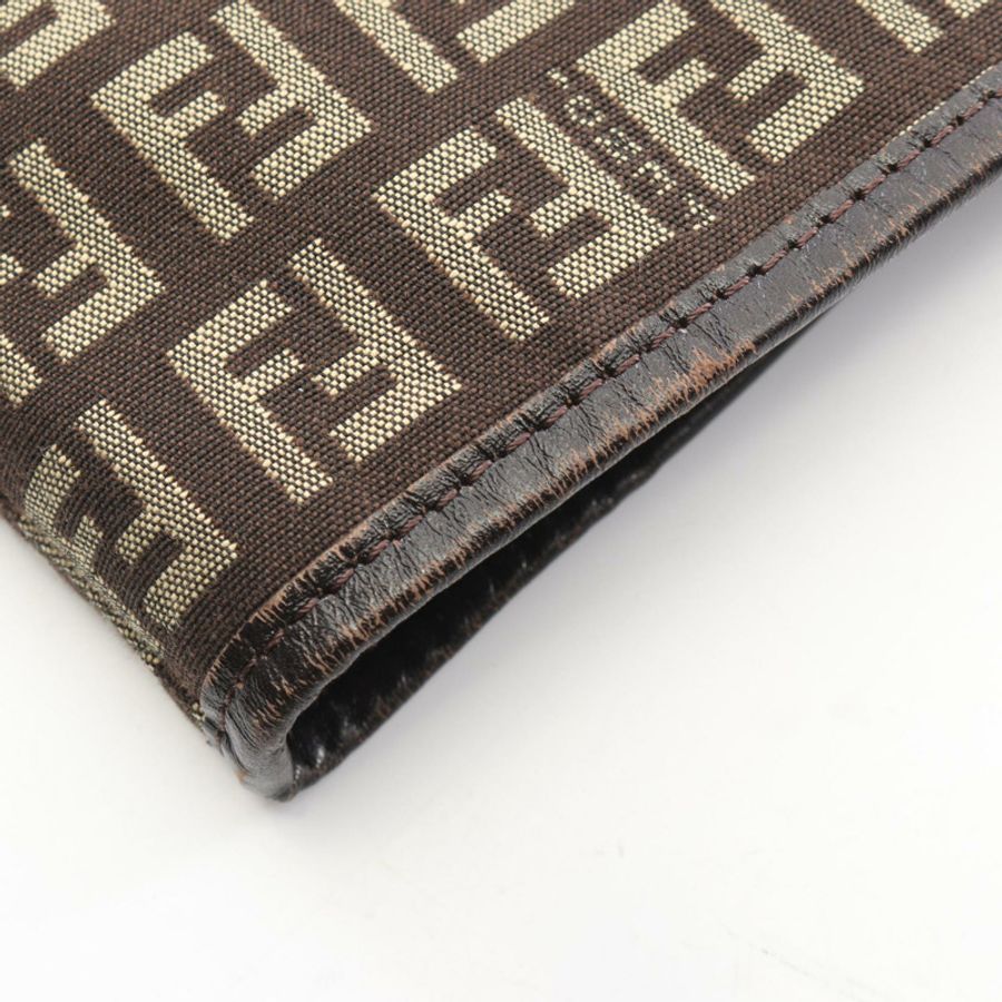FENDI Zucchino 手提包,帆布皮革,米棕色,二手女款-6