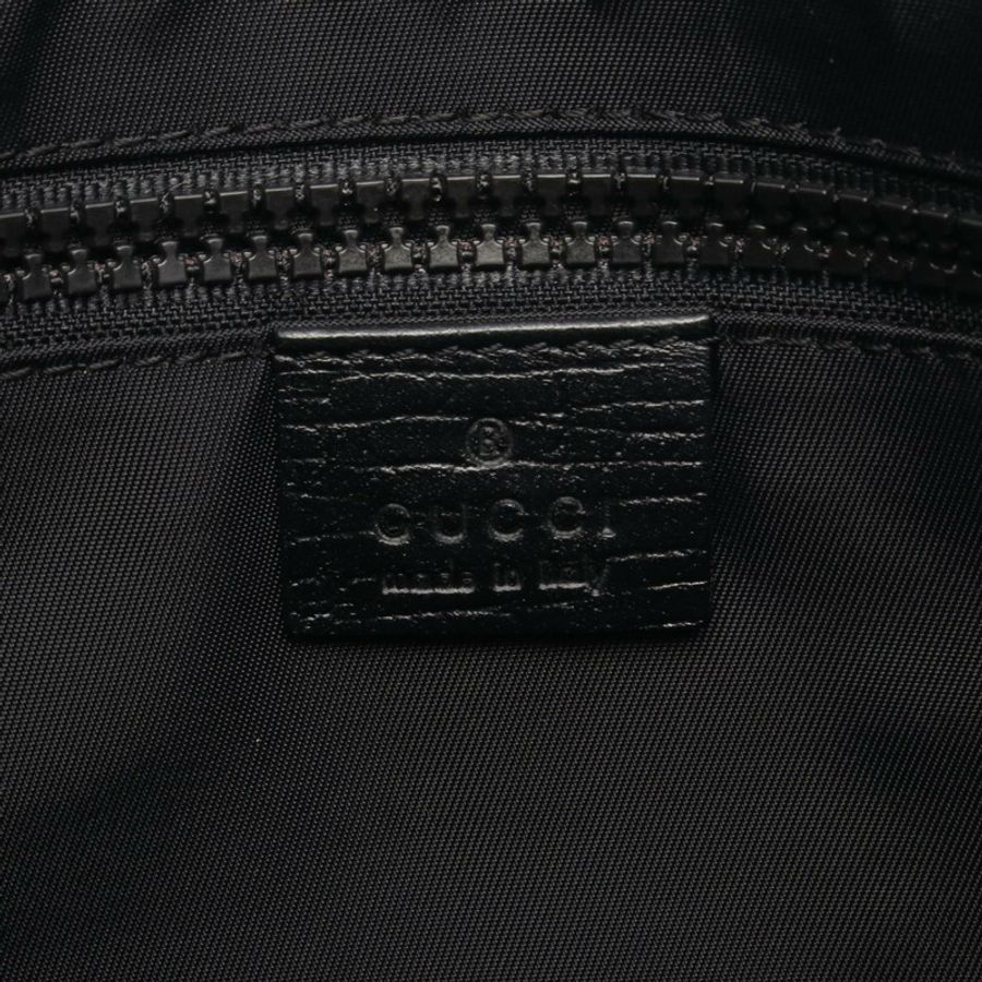 GUCCI GG Supreme 單肩斜背包 162904 帆布皮革 黑色 灰色 二手-3