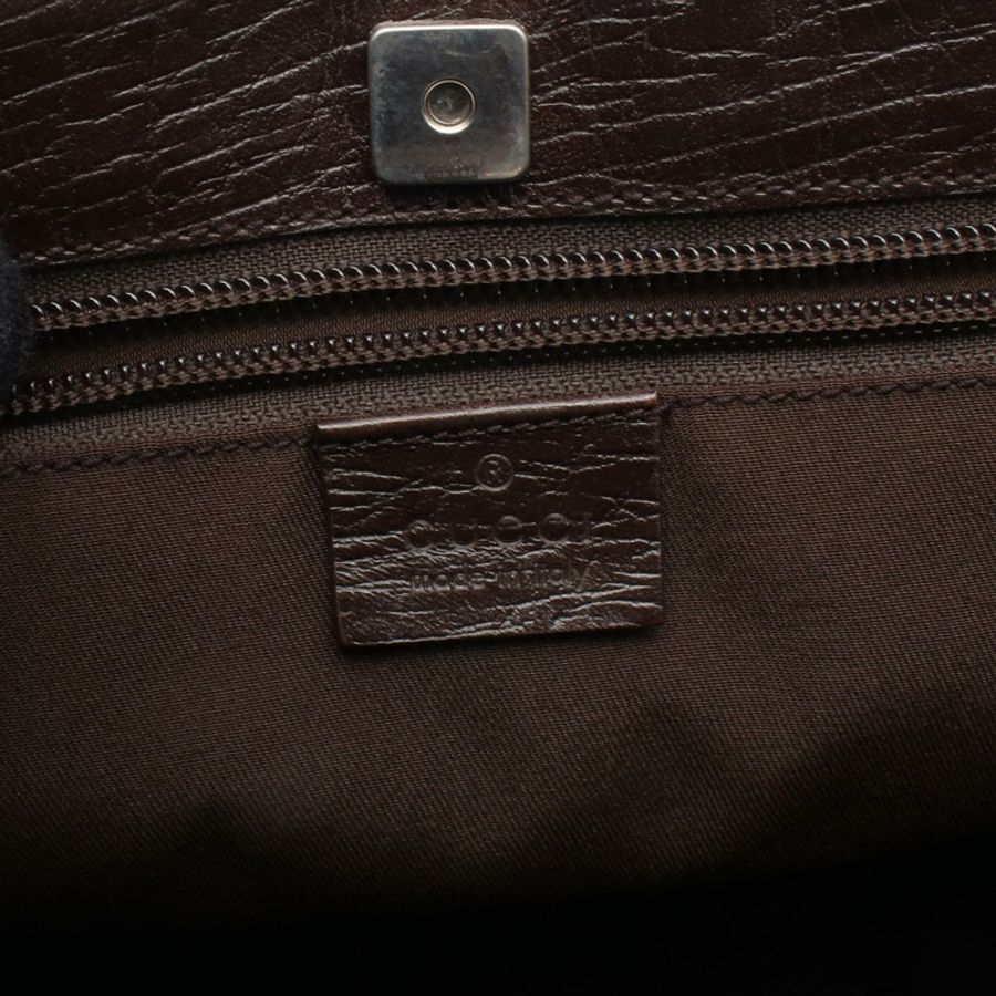 GUCCI GG Plus 手提包 131220 PVC塗層帆布皮革 米棕色 二手-3